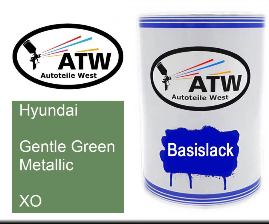 Hyundai, Gentle Green Metallic, XO: 500ml Lackdose, von ATW Autoteile West.